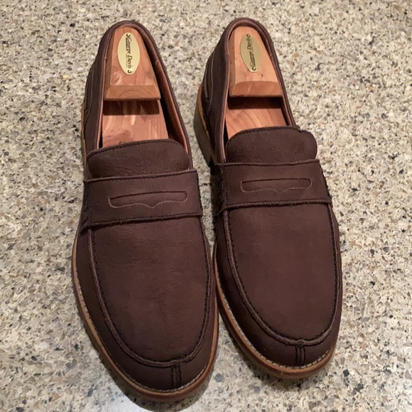 Men’s 44 (11 US) Handmade Girotti Cinnamon Suede Penny Loafers NWOT main image 6